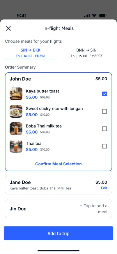 In-flight meals design exploration