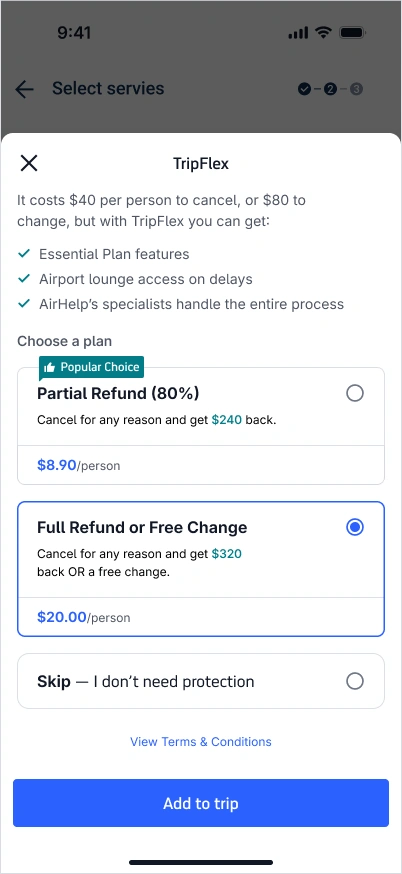 TripFlex design exploration