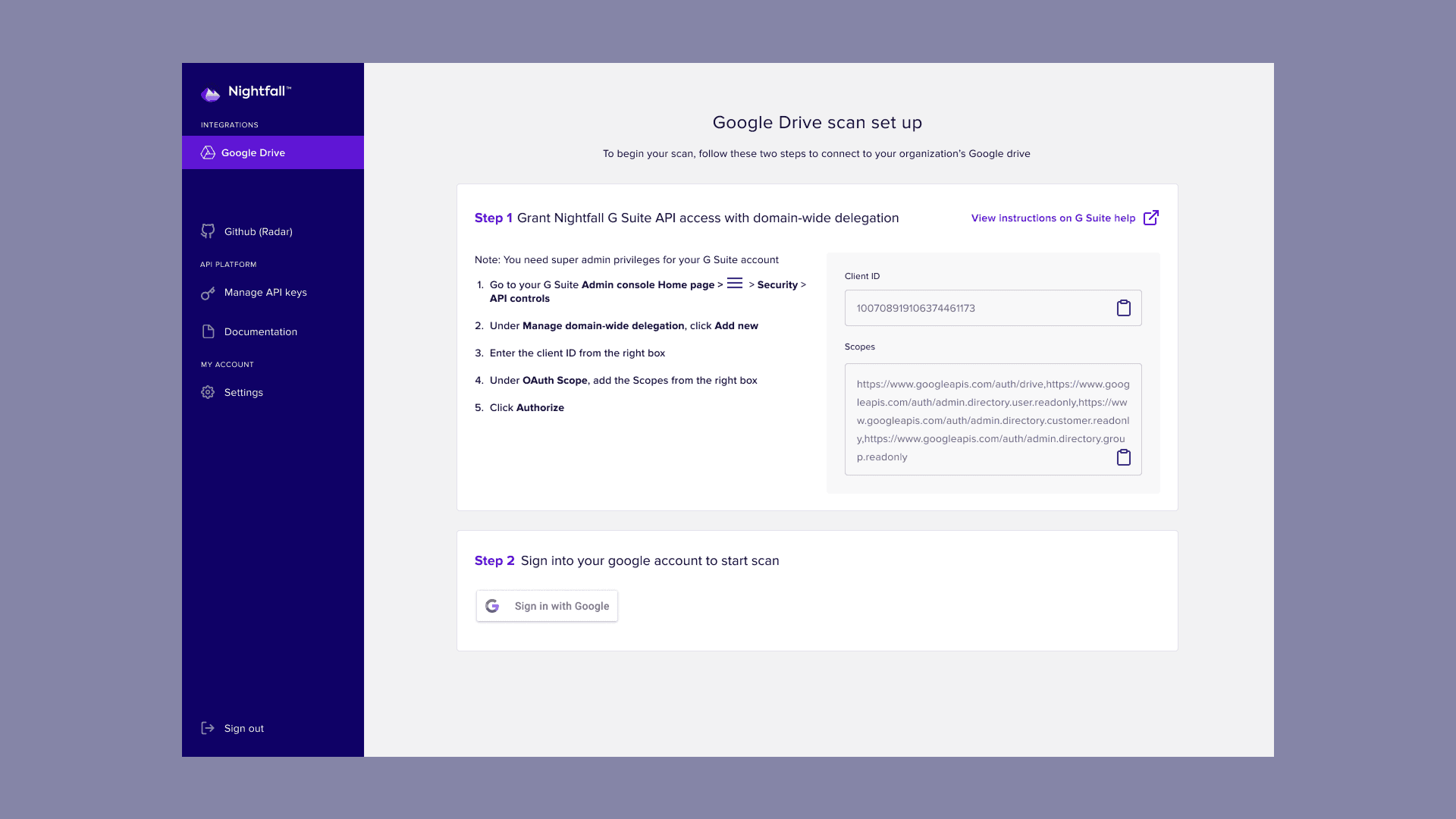 Nightfall before the redesign, screen 1 of 4