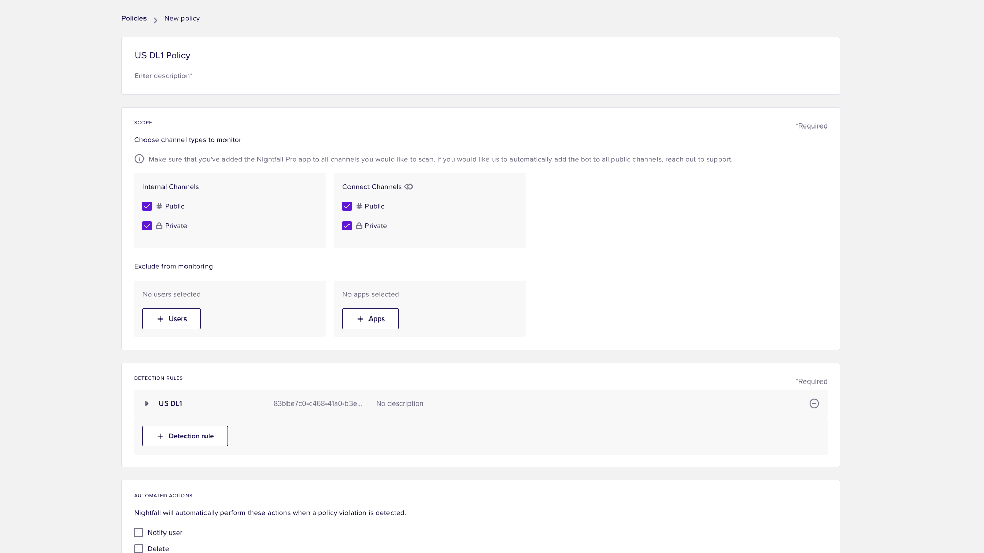 The one-page policy form before the redesign