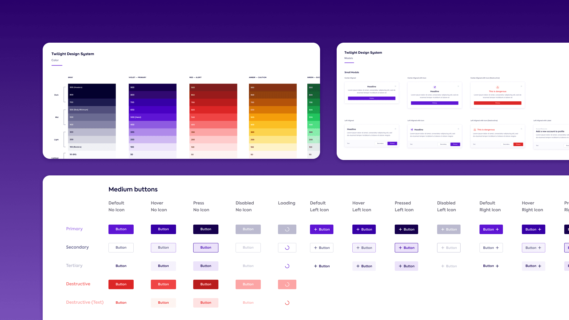 The Twilight Design System: its colour ramps and button states