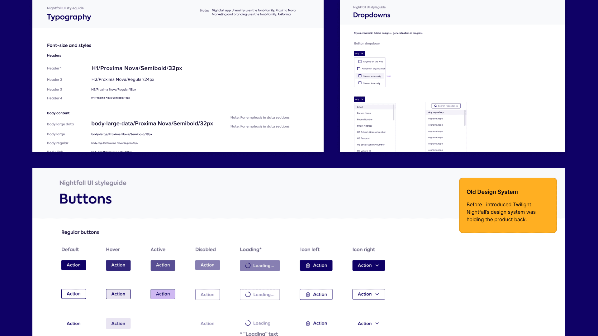 Nightfall's design system before Twilight