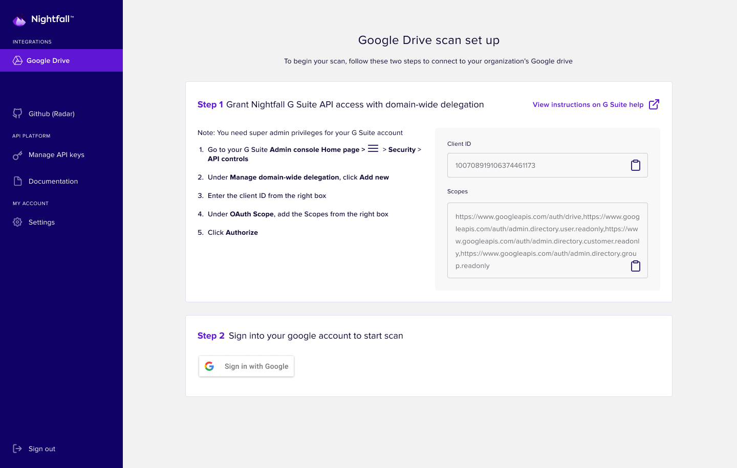 Setup in steps, not a wall of text — before